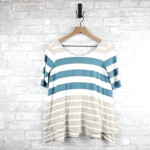 3/$25 Puella striped asymmetrical top | Size XS